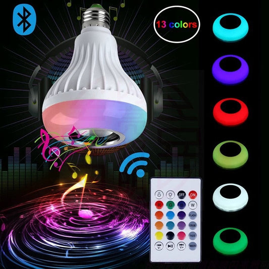 Bec cu Difuzor Bluetooth și Lumini LED, E27, 13 Culori - 1