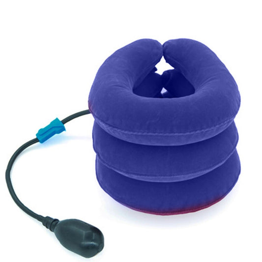 Dispozitiv de tracțiune cervicală ajustabil, Suport gât 21 cm, Albastru - 2