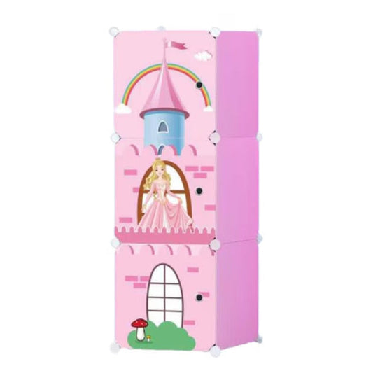 Dulap Modular Camera Copii, Model Castel Roz, 3 Rafturi, 111x37x37 cm - 1