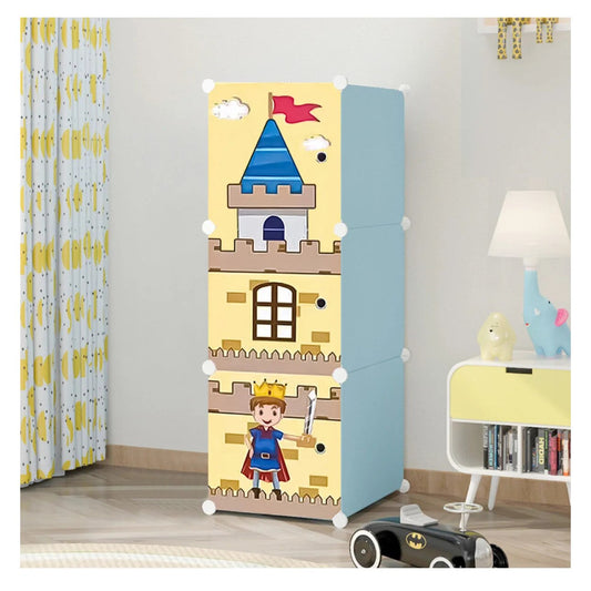 Dulap Pentru Camera Copii, 3 Compartimente, Multicolor, 37x37x111cm - 2