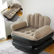 Fotoliu Gonflabil Portabil 2 în 1 pentru Interior și Exterior, Bej/Negru - 1