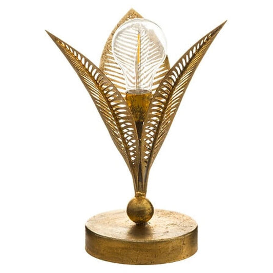 Lampa LED Frunză Metalică Aurie, 25 cm, Pe Baterii - 1