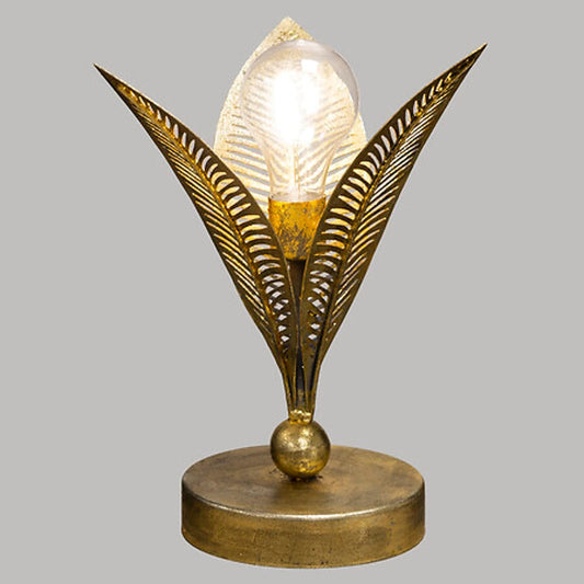 Lampa LED Frunză Metalică Aurie, 25 cm, Pe Baterii - 2