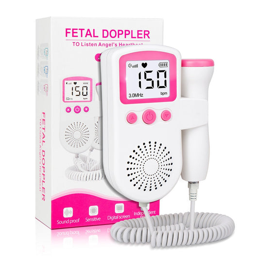 Monitor fetal portabil Doppler cu ecran LCD, 3.0 MHz, Roz - 1