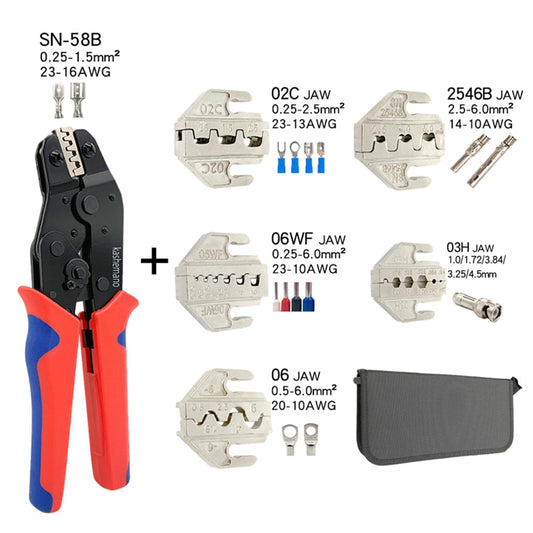Set clește sertizare cu 5 fălci interschimbabile și geantă, 0.25-1.5mm² - 2