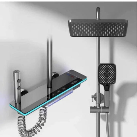 Set de Duș cu Afișaj Digital și Termostat, 4 Funcții, Grafit - 2