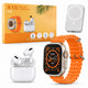 Smartwatch cu Apel Bluetooth și NFC, Pachet Combo 3-în-1 (Cască + Baterie), Portocaliu - 1