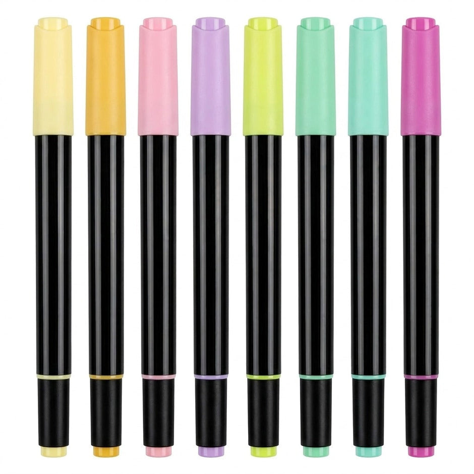 Set 8 markere brush culori macaron