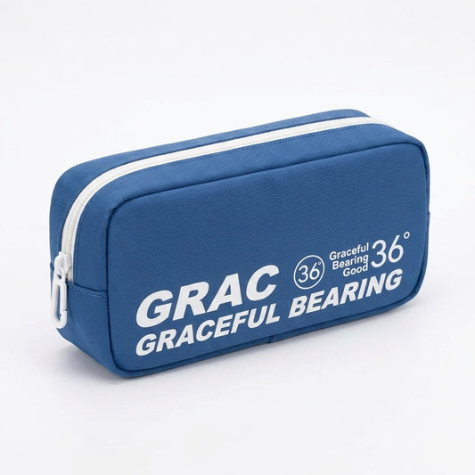Penar textil cu fermoar, model Graceful Bearing — Albastru