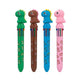 Set 4 pixuri cu dinozaur: verde, maro, bleu si roz