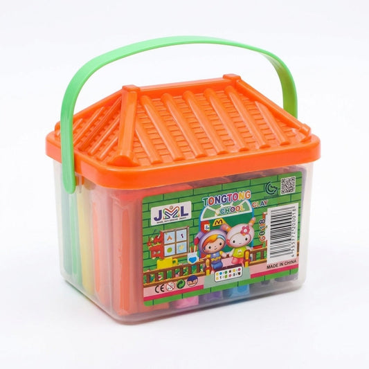 Cutie de plastilina in forma de casuta, cu toarta — Portocaliu