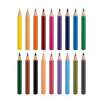 Set creioane colorate din lemn, corp hexagonal, mină reziste — 18 culori
