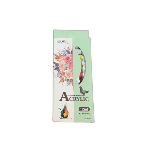 Set 12 culori in tuburi de 12 ml, guasa sau acrilic — Acrilic