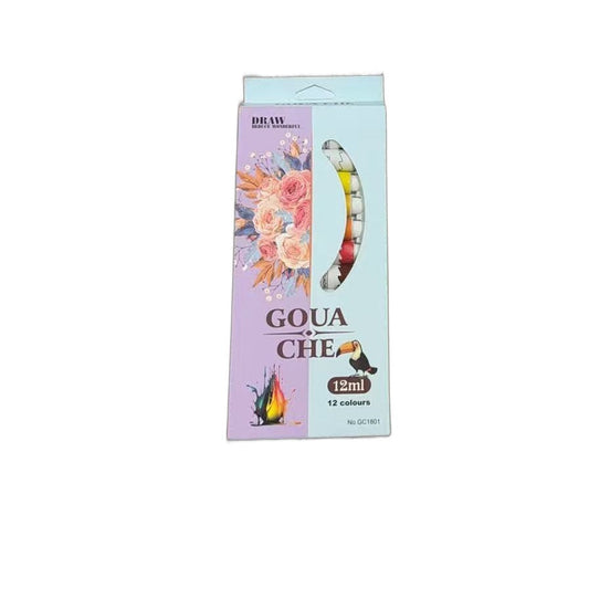 Set 12 culori in tuburi de 12 ml, guasa sau acrilic — Guase