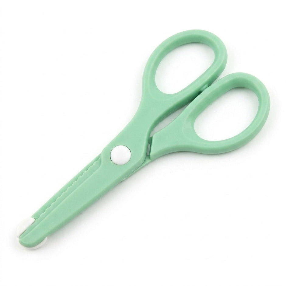 Foarfeca din plastic pentru copii, lame de siguranta — Verde