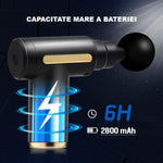 Aparat de masaj tip pistol, 4 capete, acumulator 2800mAh, Negru - 3