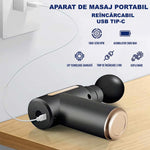 Aparat de masaj tip pistol, 4 capete, acumulator 2800mAh, Negru - 4