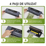 Aparat de Vidat și Sigilat Alimente, 5 Funcții, Cutter, 10 Pungi Incluse - 5