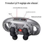 Aparat Masaj Tip Pistol cu 6 Capete, Încălzire și Afișaj, Alb - 4