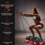 Aparat vibromasaj fitness roșu, 200W, cu 2 benzi de rezistență și telecomandă - 6