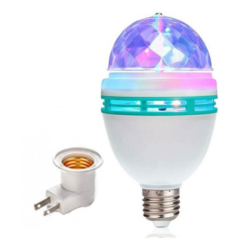 Bec Rotativ LED Disco E27, 3W, Cu Adaptor Priză Inclus - 1