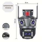 Cameră de Supraveghere Triplă WiFi, 2 MP, Zoom 5X, Exterior/Interior - 2