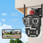 Cameră de Supraveghere Triplă WiFi, 2 MP, Zoom 5X, Exterior/Interior - 3