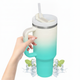 Cană termică mare 1200ml cu izolație dublă și capac, cu pai