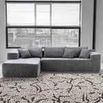 Canapea Tip Colțar în L, 240x150 cm, 4 Perne Incluse, Fără Montaj, Gri - 2