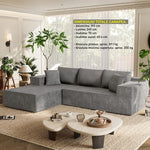 Canapea Tip Colțar în L, 240x150 cm, 4 Perne Incluse, Fără Montaj, Gri - 6