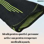 Cotiera Elastica GREATON – Fasa Compresiva Pentru Protectia Cotului, Marime Universala, Negru Cu Verde - 4