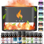 Difuzor de aromă cu sare himalayană 3 în 1, 250ml + 10 uleiuri - 1