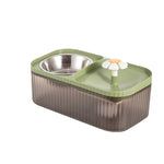 Fântână de apă pentru pisici, 3L, Înclinare 15°, Alimentare USB, Verde - 2