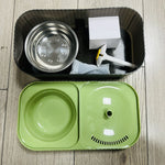 Fântână de apă pentru pisici, 3L, Înclinare 15°, Alimentare USB, Verde - 3