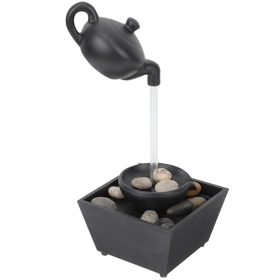 Fântână de birou cascadă zen, negru mat, 27 cm - 1