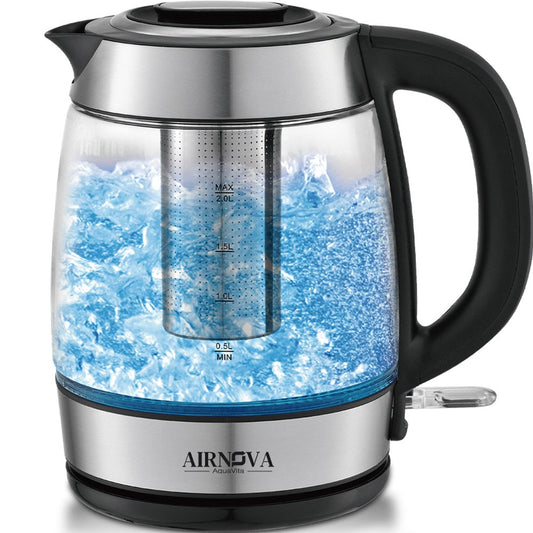 Fierbător de apă cu filtru pentru ceai, Inox, 2200W, 2L - 1