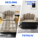 Fotoliu Gonflabil Portabil 2 în 1 pentru Interior și Exterior, Bej/Negru - 3