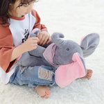 Jucărie de pluș elefant interactiv Cucu Bau, 33 cm, gri-roz - 3