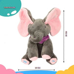 Jucărie de pluș elefant interactiv Cucu Bau, 33 cm, gri-roz - 6