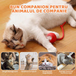 Jucărie interactivă pentru pisici - Minge automată cu coadă pufoasă și LED - 5