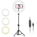 Lampă LED Circulară Ring Light 25cm cu Trepied 220cm și Suport Telefon - 2