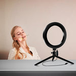 Lampă LED Circulară Ring Light 25cm cu Trepied 220cm și Suport Telefon - 4