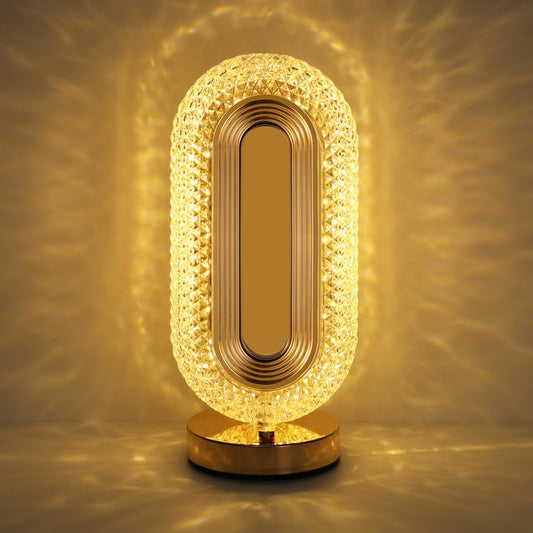 Lampă LED Decorativă, Veioză Cristal Acrilic cu Touch, 3 Culori, Reîncărcabilă - 1
