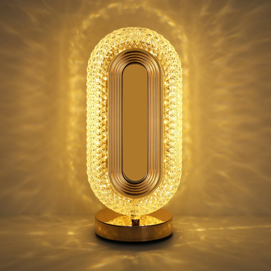 Lampă LED Decorativă, Veioză Cristal Acrilic cu Touch, 3 Culori, Reîncărcabilă - 1