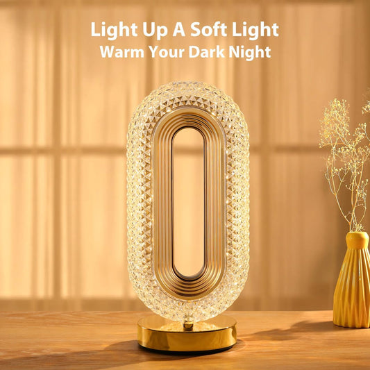 Lampă LED Decorativă, Veioză Cristal Acrilic cu Touch, 3 Culori, Reîncărcabilă - 2