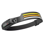Lanternă de cap LED cu 3 benzi COB, Senzor de Mișcare și Acumulator USB - 1