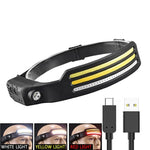 Lanternă de cap LED cu 3 benzi COB, Senzor de Mișcare și Acumulator USB - 3