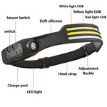 Lanternă de cap LED cu 3 benzi COB, Senzor de Mișcare și Acumulator USB - 5