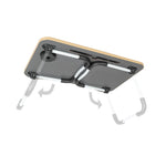 Masă Pentru Laptop Pliabilă cu Suport Pahar și Telefon, Maro Deschis - 6