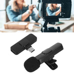 Microfon Lavalieră Wireless USB Type-C, Autonomie 7h, Negru - 1